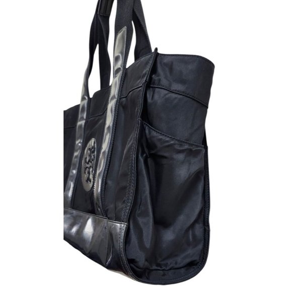 TORY BURCH Handbag/Nylon/Enamel/BLK/Black/Solid Color Black Nylon/Pate - Picture 5 of 15